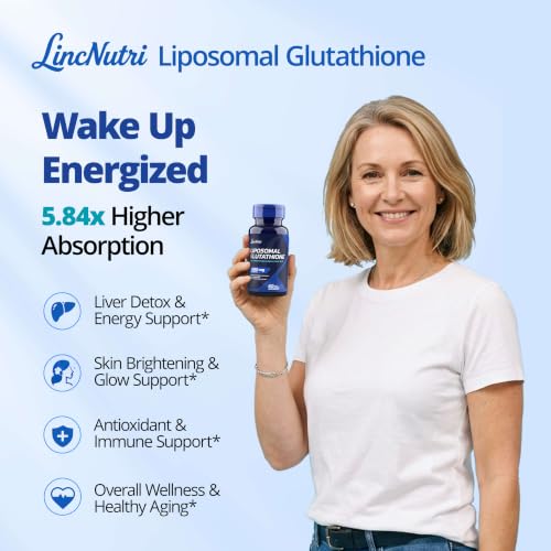 LincNutri Liposomal Glutathione 500 mg with NAC 600 mg for Women 35+, 2-Way Glutathione, Milk Thistle, Selenium & ALA, Liver Detox, Radiant Skin & Energy for Late Nights & Social Drinking, 60 Capsules — view 2