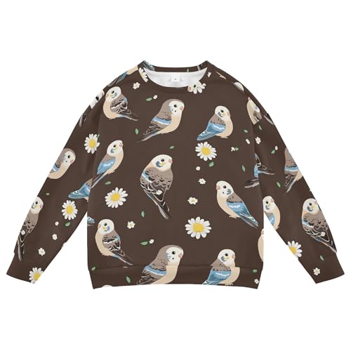JUNZAN Cute Budgerigar Brown Little Girls Sweatshirt Hoodie Fleece Hoodie for Boys Party 4T