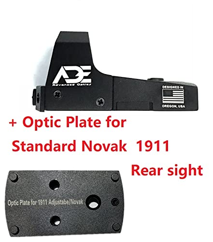 Ade Advanced Optics Huracan RD3-006 Green Dot Sight + Optic Mounting Plate for 1911 Novak Rear Sight Pistol