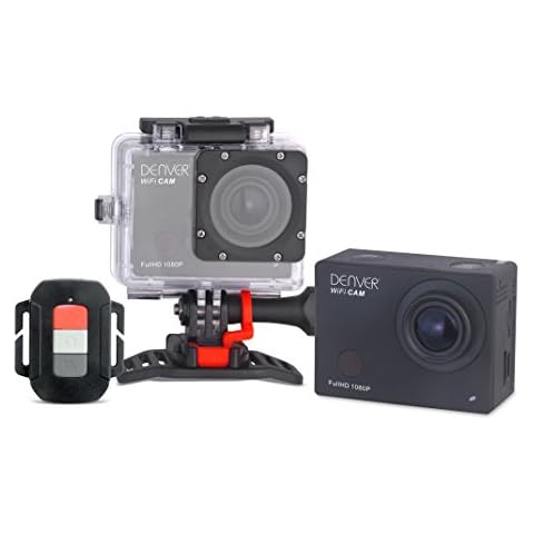 Denver ACT-8030W Full HD Actioncam (WiFi, 5,1 cm (2,0 Zoll) Display, CMOS Sensor, USB) inkl. wasserdichtem Gehäuse bis 55 m Cover