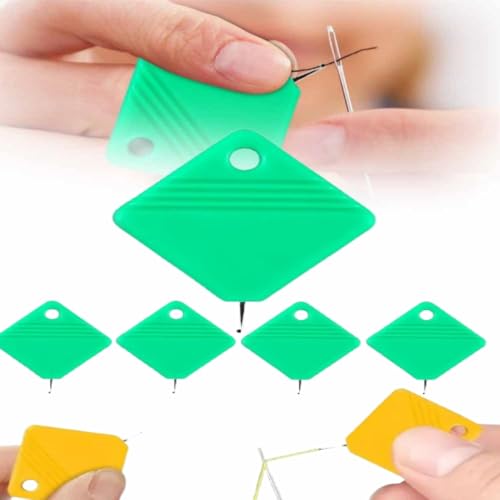 Image of 2024 New Automatic Needle Threaders for Hand Sewing, Embroidery Floss, Sewing Machine Needle Threader, Sewing Supplies Tool, Fits All Needle Sizes (Green, 5 PCS)