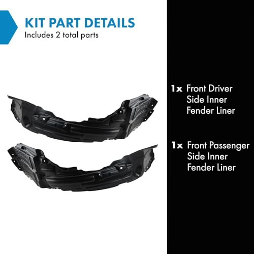 Image of TRQ Front Inner Fender Liner Set Compatible with 2008-2015 Mitsubishi Lancer MI1248123 MI1249123