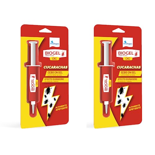 Bioplagen Pack 2 Biogel CKC, Cebo insecticida en Gel para Uso contra cucarachas, Formulado con atrayentes específicos, Mantiene su acción por Tiempo prolongado, Formato 10 gr