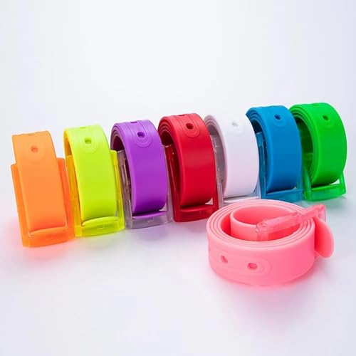 ASK JUNIOR Elastic Belt Adjustable Rubber Silicone Belt With Plastic Buckle For Men & Women2