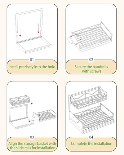 Axaron 2 Pack Organizador Bajo Fregadero, 2 Niveles, Estante Extraíble en Forma de L, Multiuso para Gabinetes de Cocina y Baño, Negro miniatura 6