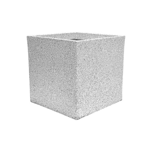 Image of Harshdeep Planters for Indoor Plants - Quebec Square - Home Balcony Garden Decorative Durable Light Weight Stone Finish 10 Inch UV Protected Roto Pots (White Stone, Small)