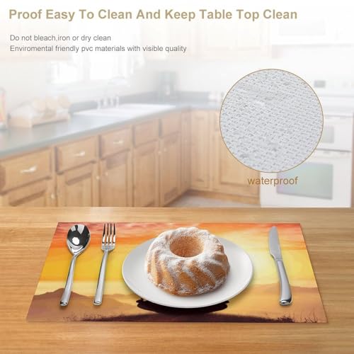 Sets de table en PVC lot de 4 lavables et imperméables pour cuisine