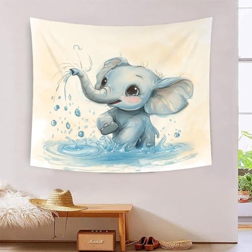 Tapisserie Murale élephant 3D BXYAFEKUD en Tissu pour Salon 180x230 cm