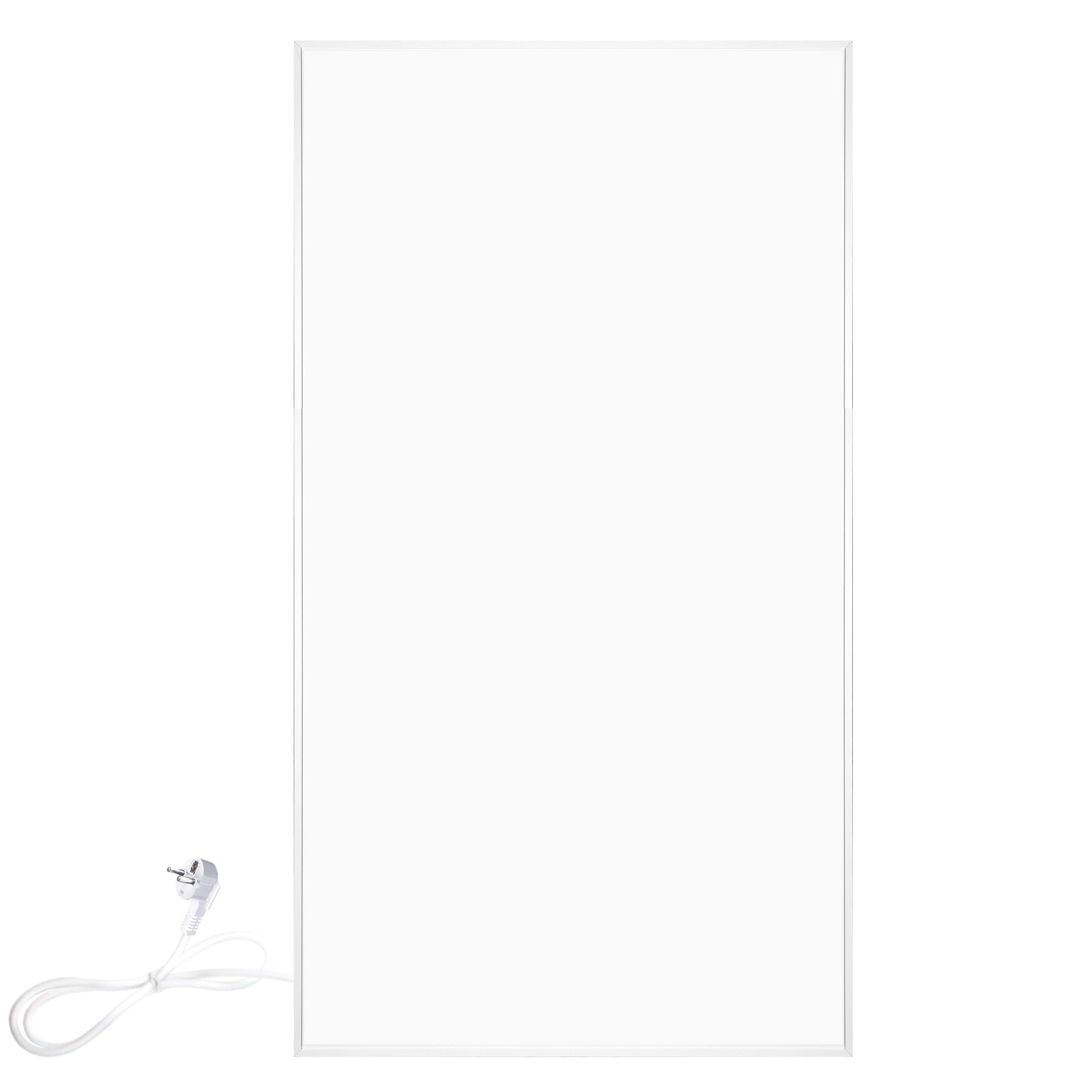 WarmlyYours, pannello radiante elettrico bianco, potenza 800 watt, 60 x 120 cm, montaggio a parete, in alluminio, calore a infrarossi