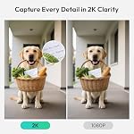 BOTSLAB Doorbell Camera Wireless Outdoor, 2K Video Doorbell, No Monthly Fee, Head-to-Toe View, 2-Way Audio, Package & Human Detection, 150-Day Battery, IP66, Works with Alexa & Google