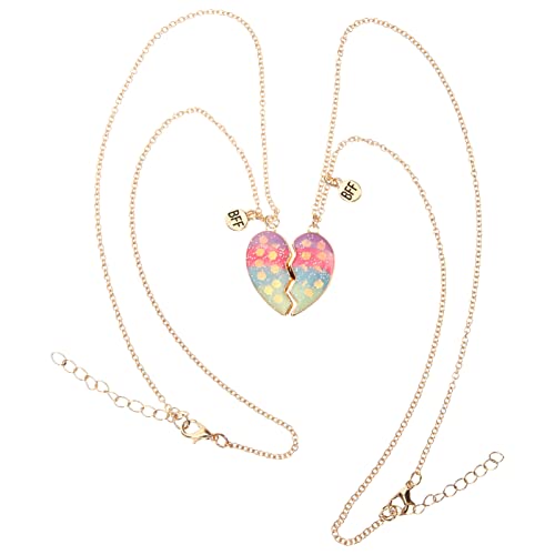 Homoyoyo 1Par Couple Heart Necklaces With Sequins Matching Jewelry For Him And Her For Valentine Day And Special Occasions