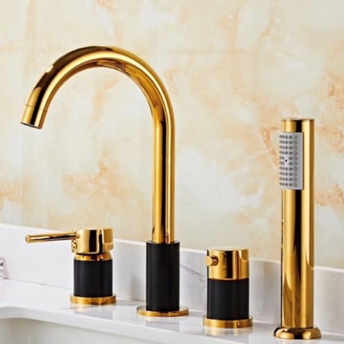 Generisch LXWCDLINYU-142 Duscharmatur-Set Gold-Schwarz