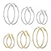 6 Pairs Stainless Steel gold silver Plated Hoop Earrings for Women Girls, Hypoallergenic Hoops Women's Earrings Loop Earrings Set