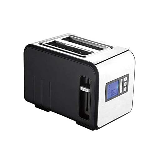 PURLINE Tostador de Acero Inoxidable Digital de Ranuras Anchas 800 W, Tostado Variable, descongerlar