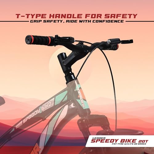Leader Speedy Bike 20T Kids Cycle with Front Suspension | DD Brake | Ideal 7-10 Years 20 T Fat Tyre Cycle - Matt Black 5 41YG8w3HiFL