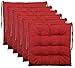 Brandsseller Ensemble de 6 Coussins de Chaise de Jardin/Coussin de siège de Jardin en Polyester - Couleur Rouge
