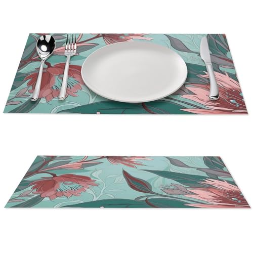 Set de table anti rayures chaleur lot 4 napperons PVC faciles laver - 2