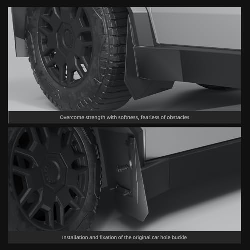 Image of 4PCS Wheels Mud Flaps Splash Guards for Tesla Cybertruck 2024 2025 2026 Front & Rear Set Wheel Fenders Truck Splash Guards for Cybertruck Accessories TPE OEM