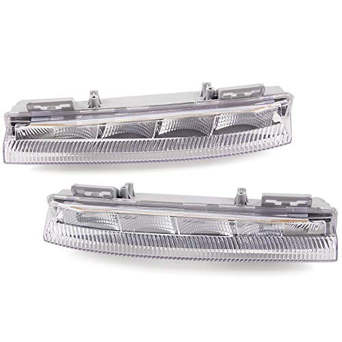 New One Pair Left And Right LED Daytime Running Lights DRL Fog Lamp Compatible For Mercedes-Benz W204 S204 W212 R172 C230 C250 C350 E350 E400 SLK55 Amg