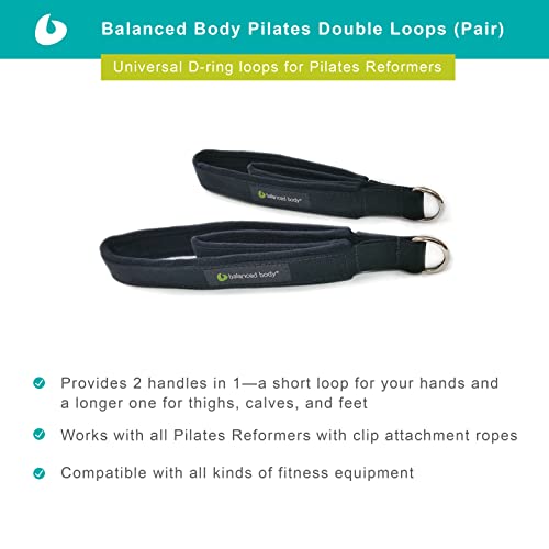 balanced body Conjunto de par de alças duplas Pilates, alça com laços, alças reformer