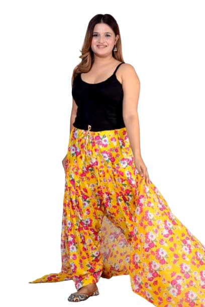 Kheeaa Fashions Women Printed Patiala Salwar with Matching Dupatta | Punjabi Traditional Ethnic Wear(Multi Flower 04)-picture-23