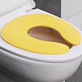 Funbliss Folding Travel Toilet Seat for Toddlers - Portable & Secure Potty Training Seat, Non-Slip Suction Cups, Pinch-Free Design,Yellow