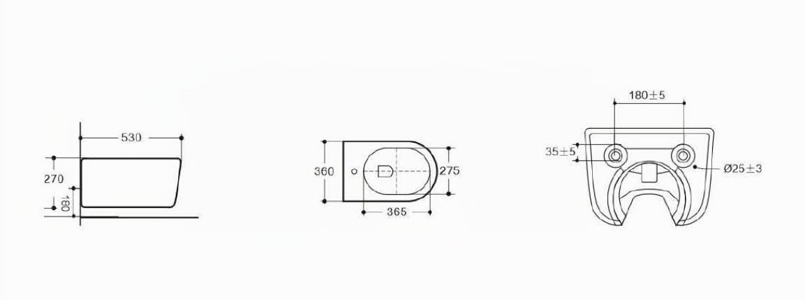 Sanitari sospesi WC e Bidet in Ceramica Copriwater soft-close TRAMONTANA Bianco