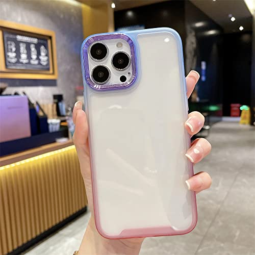 Coque de téléphone dégradée pour iPhone 14 et 13 Pro antichoc avec couverture d'objectif