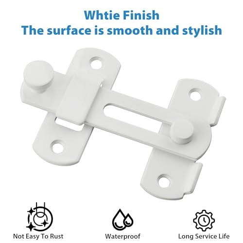 Image of Alise 2pcs 4 Inch White SUS304 Stainless Steel Gate Latches for Barn Door
