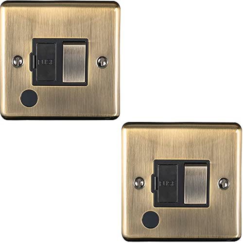 Fusible commuté DP 13A et sortie flexible laiton noir pour cuisinière