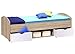 AVANTI TRENDSTORE - Nemu - Fusto Letto per Camera da Ragazzi o Bambini, con 1 vano Aperto e 2 cassetti, Disponibile in 2 Diversi Colori, Dimensioni: Lap 96x66x204 cm (Marrone/Bianco)