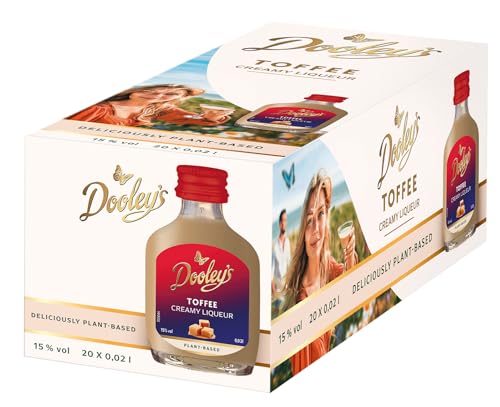 Dooley's Toffee Creamy Liqueur (20 x 0,02 L) – Cremig wie ein Sahnelikör, veganer Likör auf...