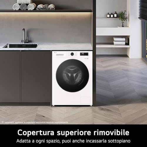 LG W4NX1095NWB Lave secheuse 95 kg Serie X1 classe AE machine a laver seche linge 1400 tours Wi Fi technologie 6 mouvements D - vue 7