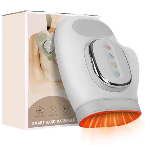 T.Chilyn Hand Massager with Heat and Compression, 2026 Professional Cordless Electric Hand Massager with 3 Massage 5 Compression 3 Temperatures Suitable for Wrists and Fingers (White)
