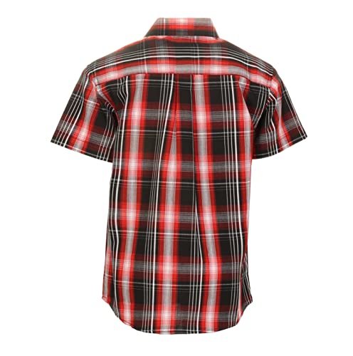 Image of Gioberti Boys Casual Plaid Checked Short Sleeve Button Down Shirt