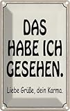 vianmo Blechschild 30x20 cm das habe ich gesehen dein Karma Spruch Zitat Deko Geschenk Metall Schild