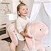 Qaba Baby Rocking Horse, Plush Rabbit Animal Rocker with Simulated Sound, Wooden Base, Seat Belt, Stuffed Rocking Chair for Toddler 18-36 Months, Pink