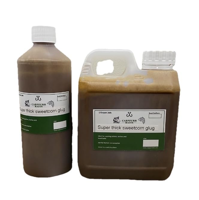 Carppurr baits Super Thick Sweetcorn Glug – 500ml-1L-2L-3L-5L - High Attraction Carp Fishing Liquid – Long Lasting Sticky Bait Soak for Boilies, Pellets & PVA Friendly (2 litre)