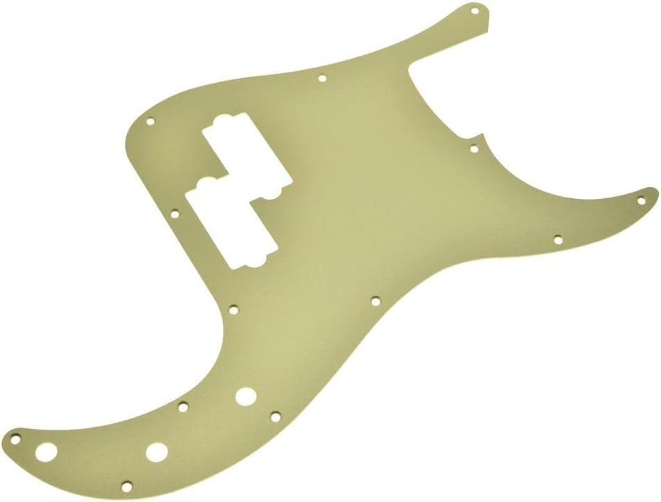 KAISH Matte Aluminium Precision Bass Style Pickguard Metal Anodized P Bass Pick Guard Scratch Plate for American/Mexican Precision P Bass Matte Gold
