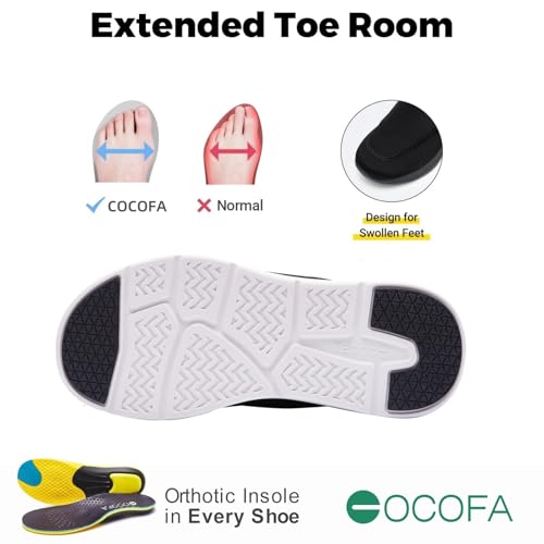 Image of Diabetic Shoes for Men Extra Wide Slip on Shoes for Swollen Feet Adjustable Walking Shoes for Elderly Foot Pain Relief Neuropathy
