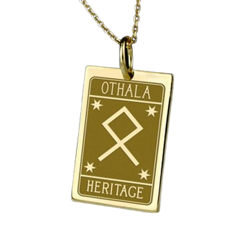 Collier rune Othala argent et or LKBEADS cadeau fait main unique