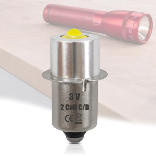 Swess LED Conversion Kit for Maglite LED Bulb Only 2 Cells C&D Maglight Flashlights 3W DC 3V Up to 200 Lumens Flashlight Bulbs for Maglite Replacement Bulb 2C 2D