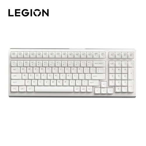 Image of Lenovo Legion K7 Wireless Mechanical Gaming Keyboard,Tri-Mode Bluetooth /2.4GHz /USB-C Hot Swappable Custom Keyboard, 11 Lighting Modes, 3000mAh for Long Time Use, 100-Key Layout for Win /Mac (White)