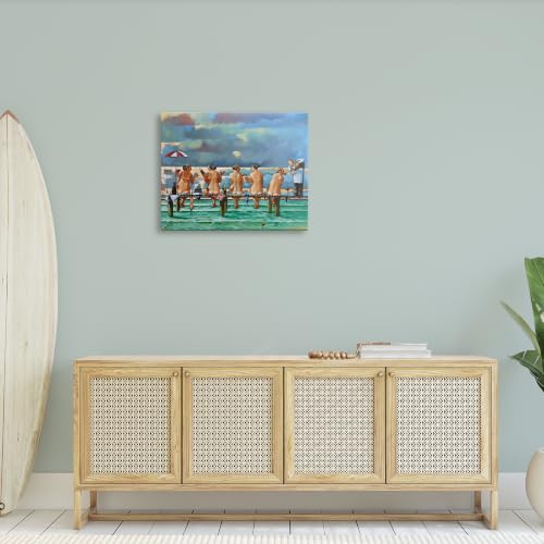 Beach Dock Summer Nautical, 24 x 30 Inch Canvas Wall Art by Stupell Industries - Used condition - Image 3