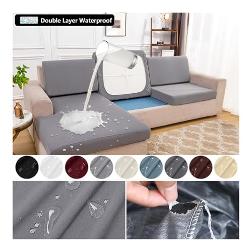 Housse de coussin de canapé bordeaux 2XL, protection haut de gamme - 3