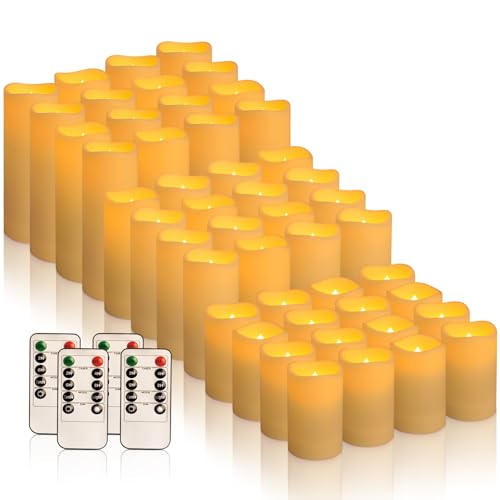 Image of fclayvts 48-Pack LED Flameless Candles with Remote Control - Perfect for Home, Parties, and Special Occasions - Create a Magical Ambiance Effortlessly(Three Sizes)