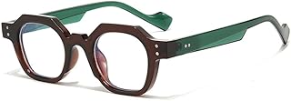 Gafas de sol cuadradas pequeñas con diseño poligonal retro para mujer, con protección UV400, con remaches punk, decoración y montura transparente para hombre.
