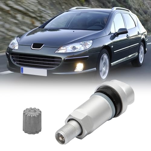 Attisfiera Reifendruckmonitor für 207 307 407 C4 C5 Mondeo 4-teilig Silber Reparatursatz Reifendruckventil, TPMS Ventil Reparatur