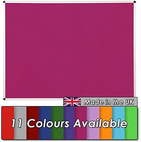 Premium Noticeboard - Aluminium Frame - 120 x 90cm with Fixings (Red)