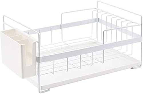 Miniatura 3 de WULFY Estante de almacenamiento de cocina, organizador de almacenamiento de platos, escurridor de platos, bandeja para fregadero de cocina, bandeja